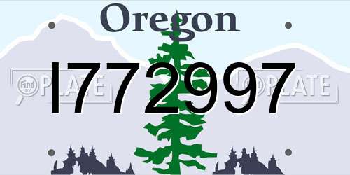 I772997 Oregon License Plate