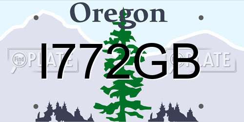 I772GB Oregon License Plate