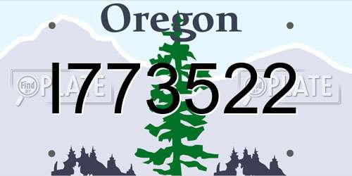 I773522 Oregon License Plate