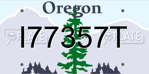 I77357T Oregon License Plate