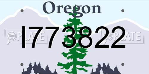 I773822 Oregon License Plate