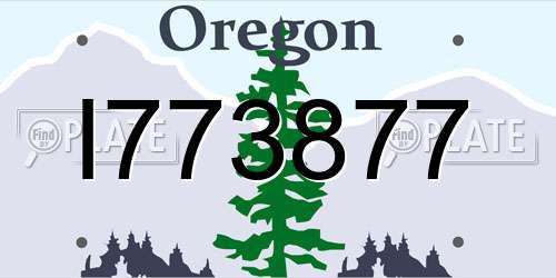 I773877 Oregon License Plate