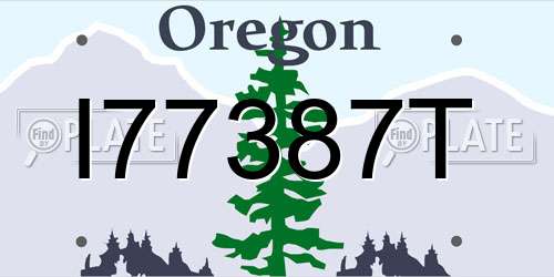 I77387T Oregon License Plate