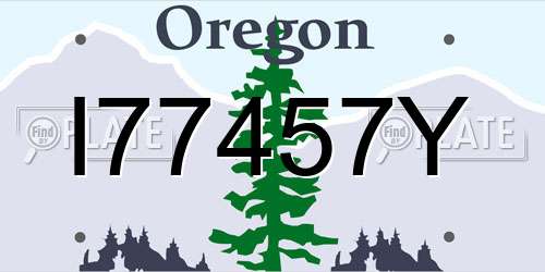 I77457Y Oregon License Plate