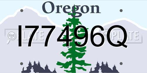 I77496Q Oregon License Plate
