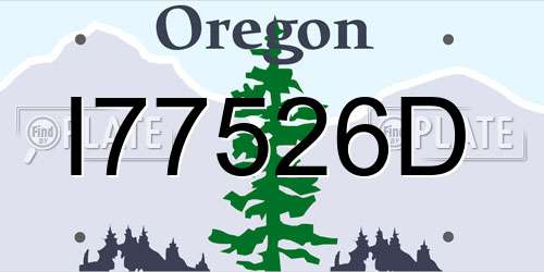 I77526D Oregon License Plate
