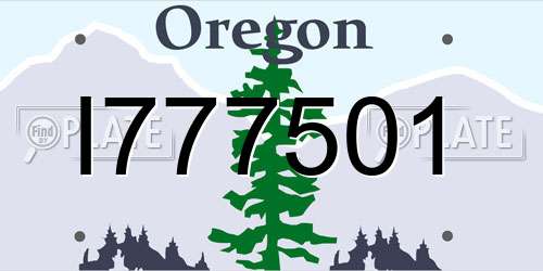I777501 Oregon License Plate