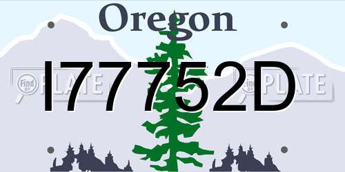 I77752D Oregon License Plate