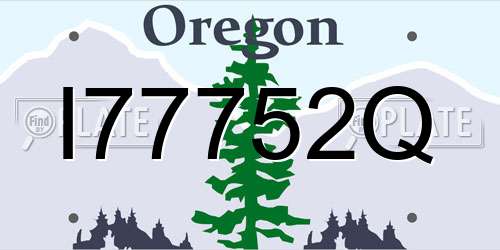 I77752Q Oregon License Plate