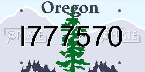 I777570 Oregon License Plate