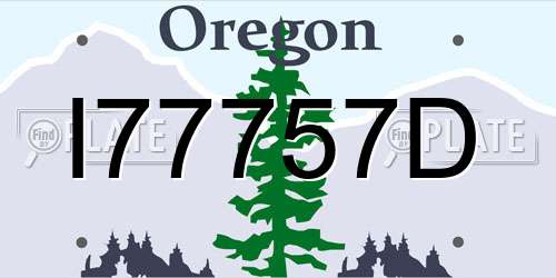 I77757D Oregon License Plate