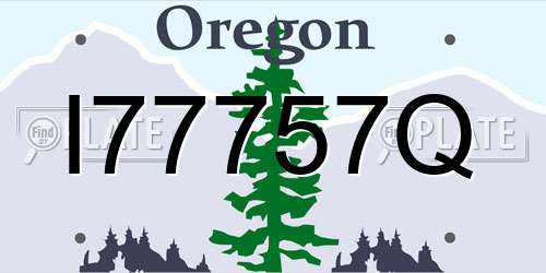 I77757Q Oregon License Plate