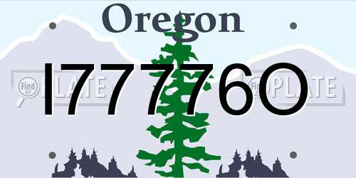 I77776O Oregon License Plate