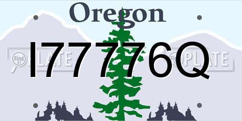 I77776Q Oregon License Plate