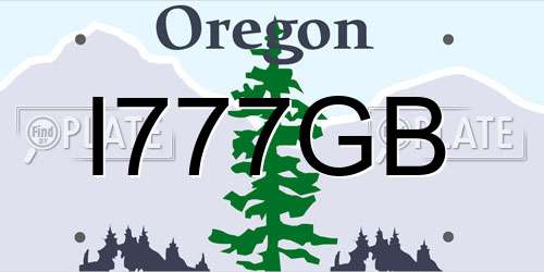 I777GB Oregon License Plate