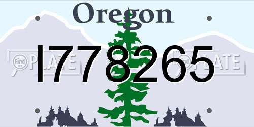 I778265 Oregon License Plate