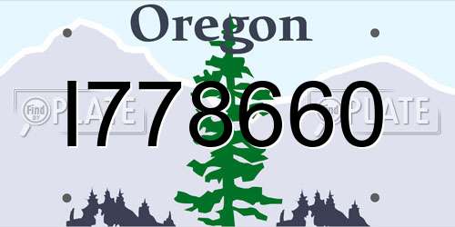 I778660 Oregon License Plate
