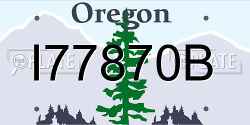 I77870B Oregon License Plate