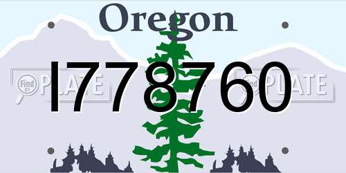 I778760 Oregon License Plate