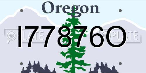 I77876O Oregon License Plate