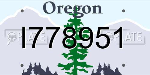 I778951 Oregon License Plate