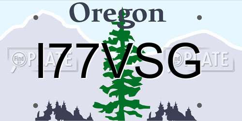 I77VSG Oregon License Plate
