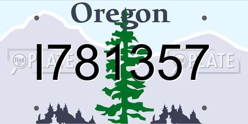 I781357 Oregon License Plate