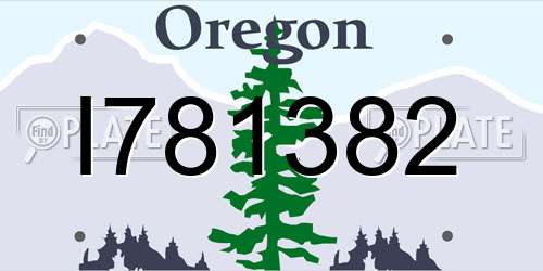 I781382 Oregon License Plate