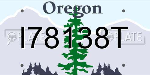 I78138T Oregon License Plate