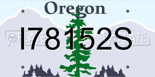 I78152S Oregon License Plate
