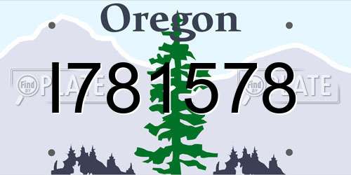 I781578 Oregon License Plate