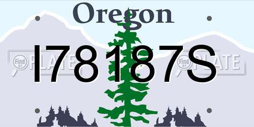 I78187S Oregon License Plate