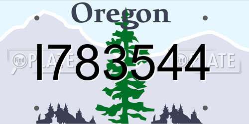 I783544 Oregon License Plate