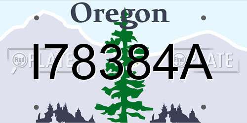 I78384A Oregon License Plate