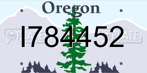 I784452 Oregon License Plate
