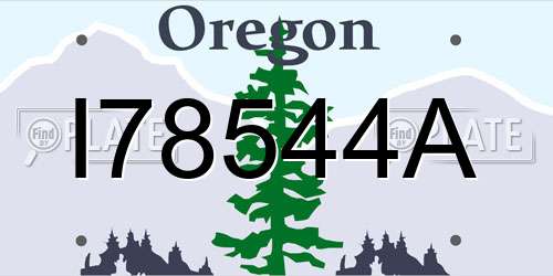 I78544A Oregon License Plate