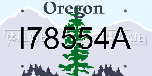 I78554A Oregon License Plate