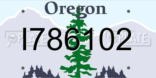 I786102 Oregon License Plate