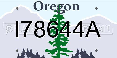 I78644A Oregon License Plate