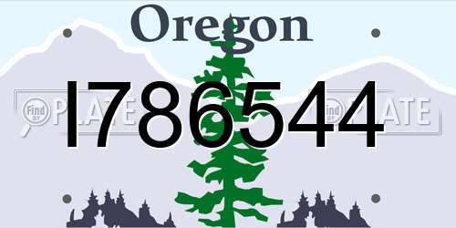 I786544 Oregon License Plate