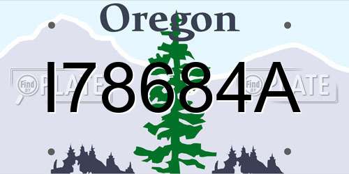 I78684A Oregon License Plate