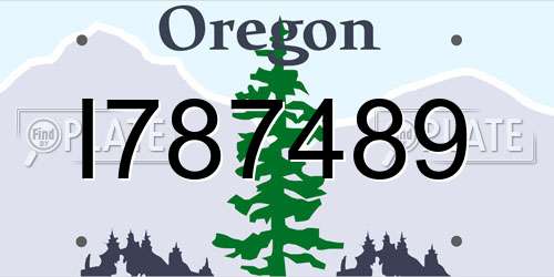 I787489 Oregon License Plate