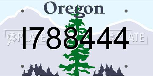 I788444 Oregon License Plate