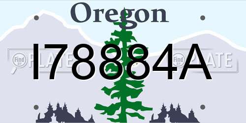 I78884A Oregon License Plate
