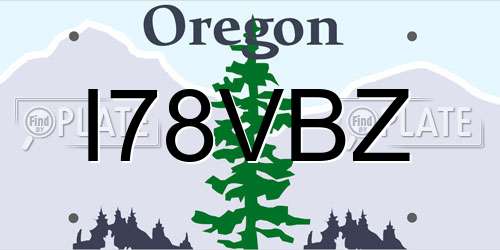 I78VBZ Oregon License Plate