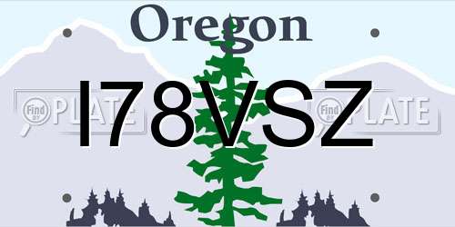 I78VSZ Oregon License Plate