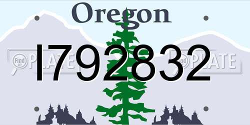 I792832 Oregon License Plate