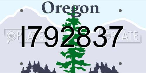 I792837 Oregon License Plate