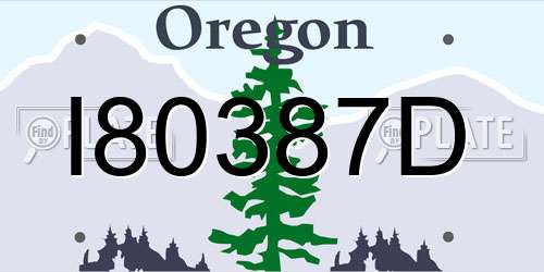 I80387D Oregon License Plate