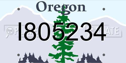 I805234 Oregon License Plate